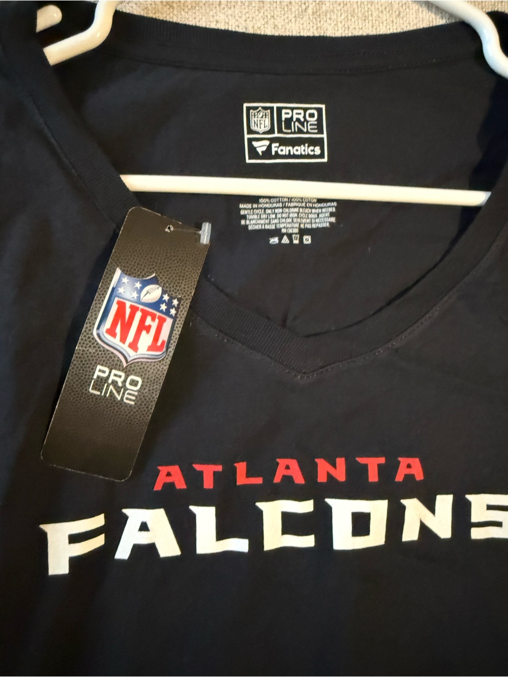 Fanatics Pro Line Atlanta Falcons Black Crewneck Jersey Tee